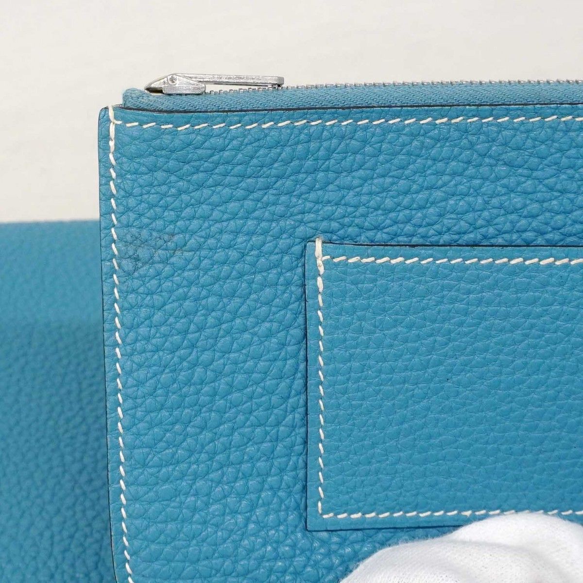 ★SALE【6db2179】エルメス 長財布 ドゴンGM トゴ ブルージーン シルバー金具 □G刻印【中古】メンズ レディース ユニセックス ☆SALE【6db2179】エルメス 長財布 ドゴンGM トゴ ブルージーン