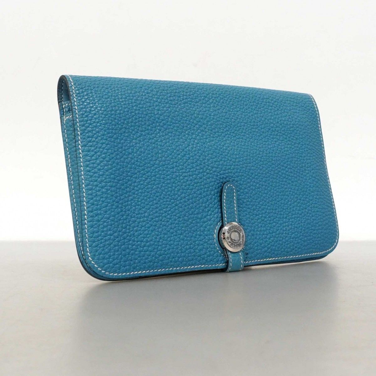 ★SALE【6db2179】エルメス 長財布 ドゴンGM トゴ ブルージーン シルバー金具 □G刻印【中古】メンズ レディース ユニセックス ☆SALE【6db2179】エルメス 長財布 ドゴンGM トゴ ブルージーン