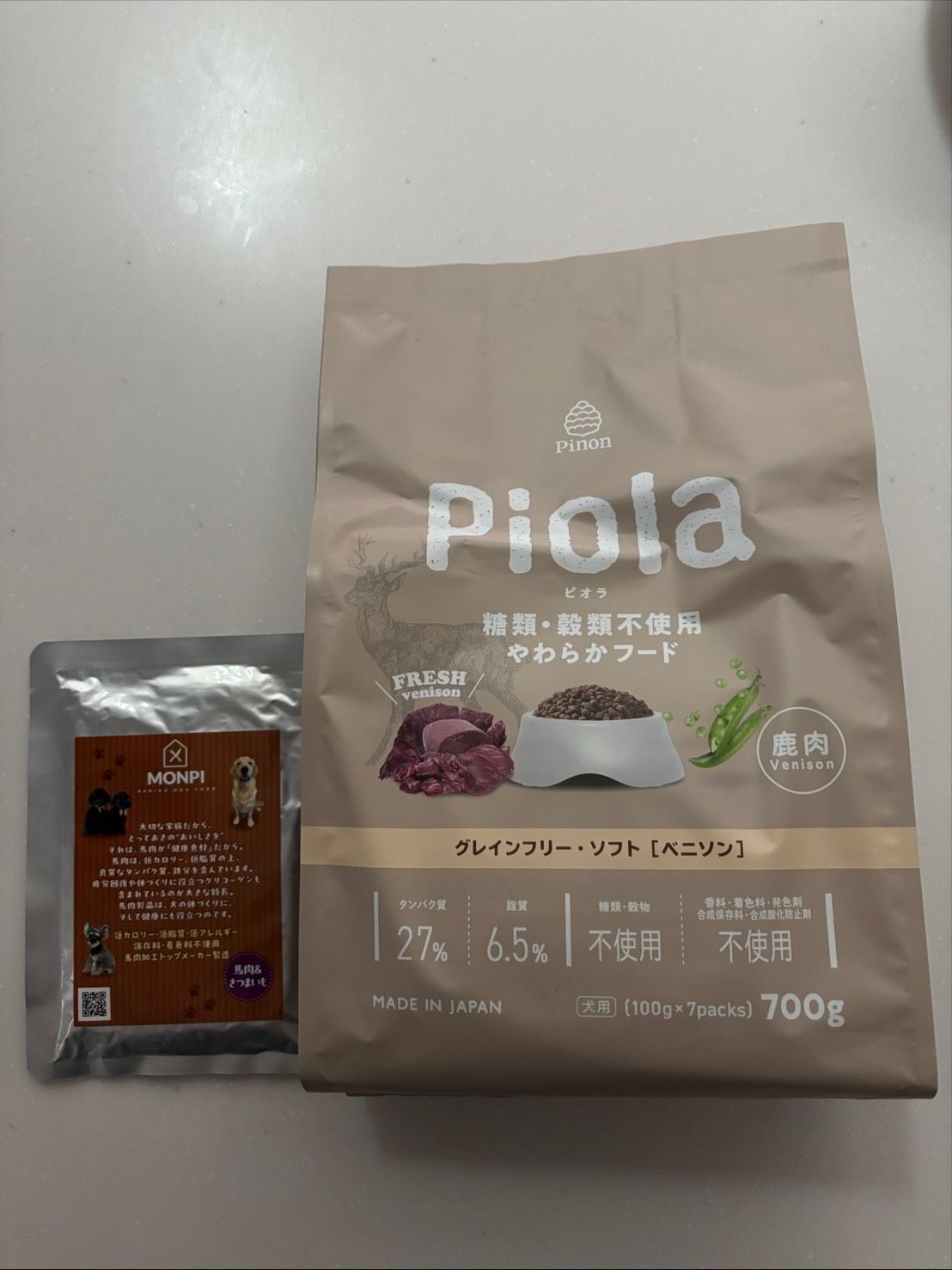 ペットフード　Piola ベニソン　MONPIFOODS馬肉＆さつまいも5個　コラボセット