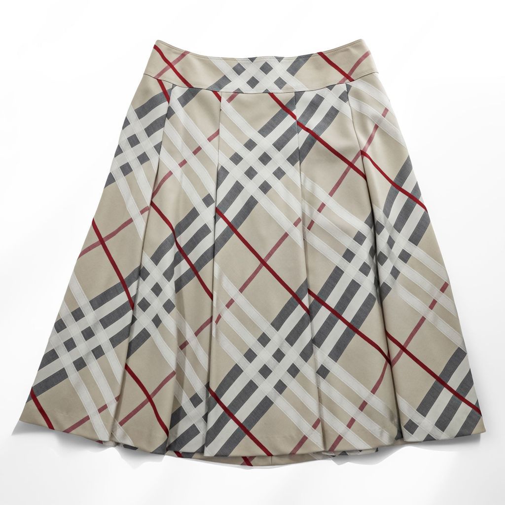 BURBERRY LONDON ノバチェック プリーツ スカート M ベージュ 日本製