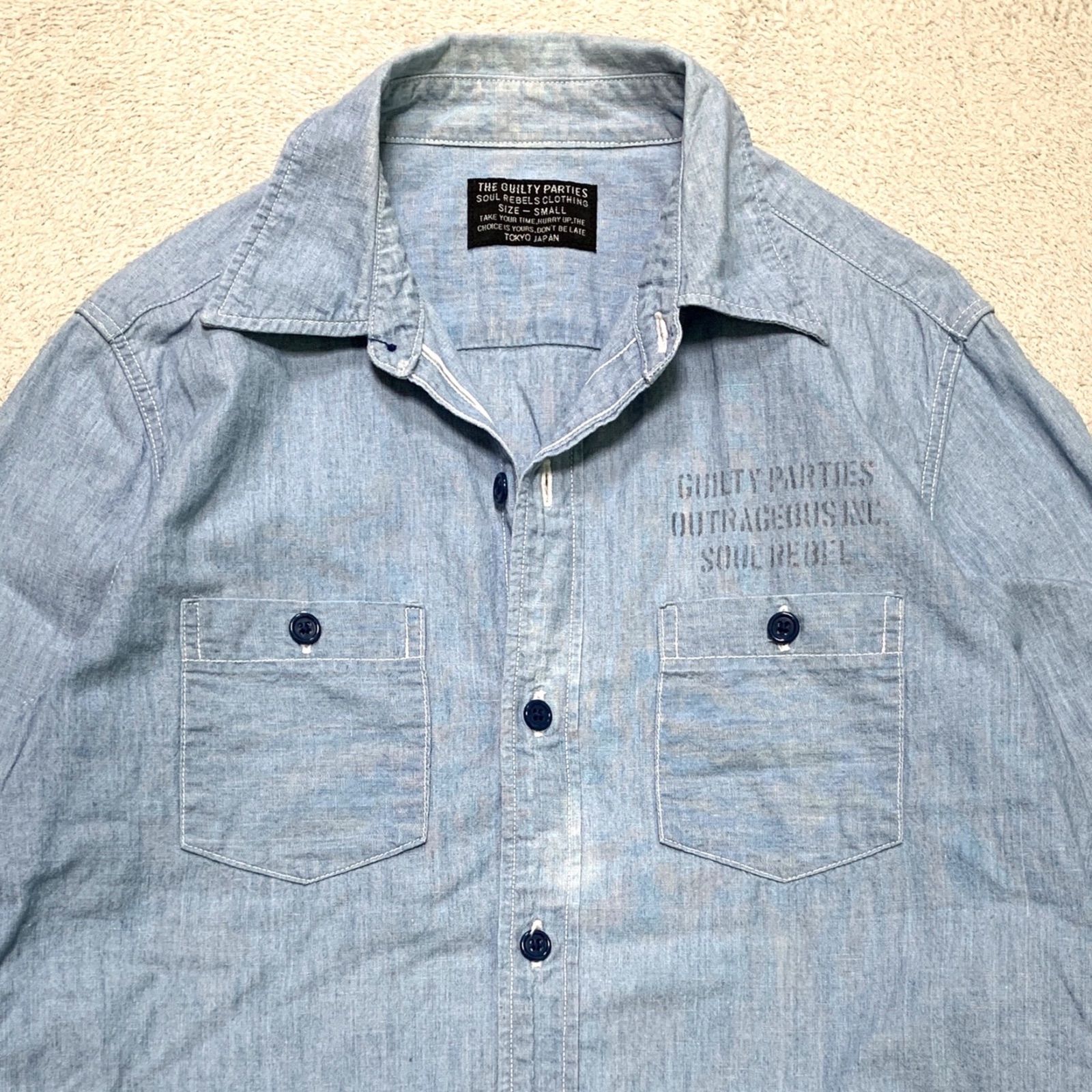 WACKO MARIA Work Shirt - Cotton Chambray - ワークシャツ