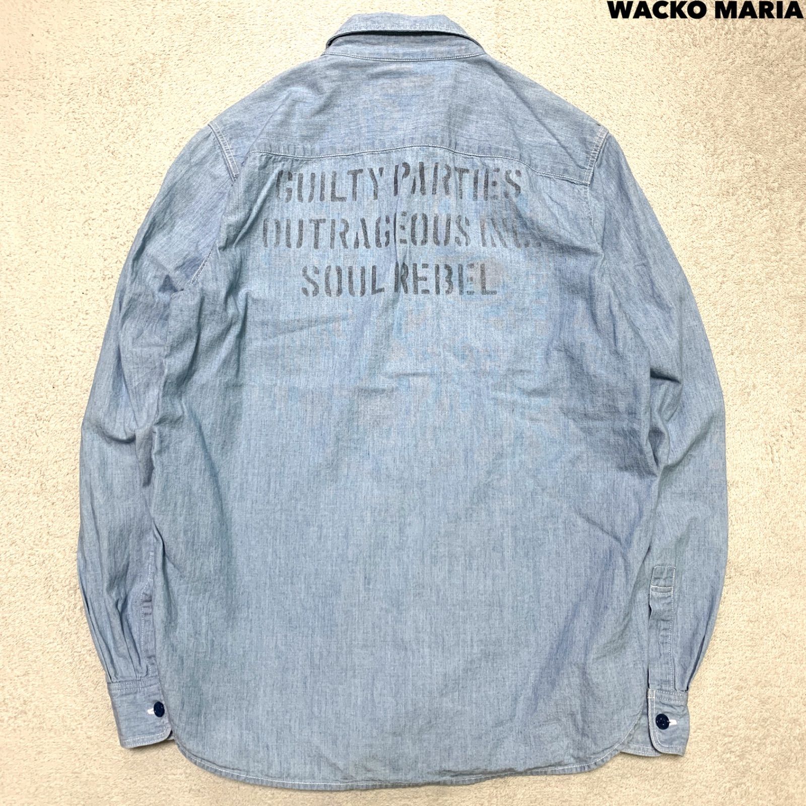 WACKO MARIA Work Shirt - Cotton Chambray - ワークシャツ