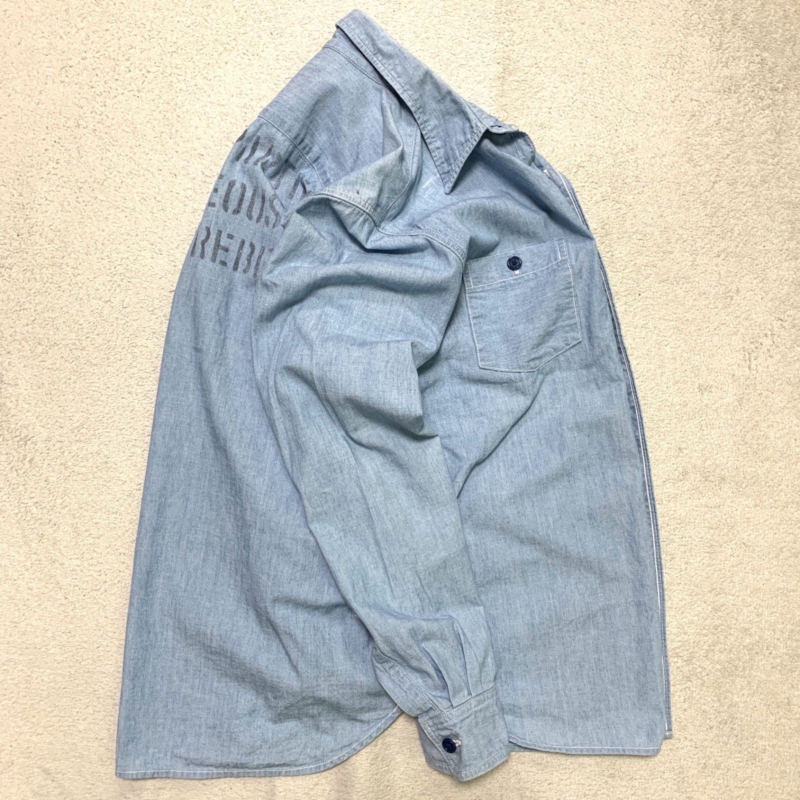 WACKO MARIA Work Shirt - Cotton Chambray - ワークシャツ