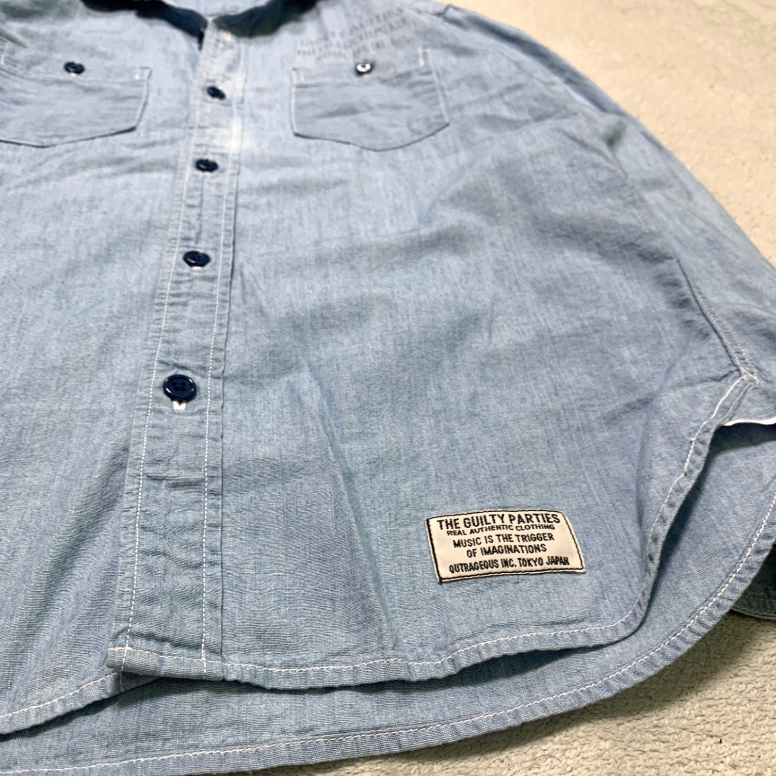 WACKO MARIA Work Shirt - Cotton Chambray - ワークシャツ
