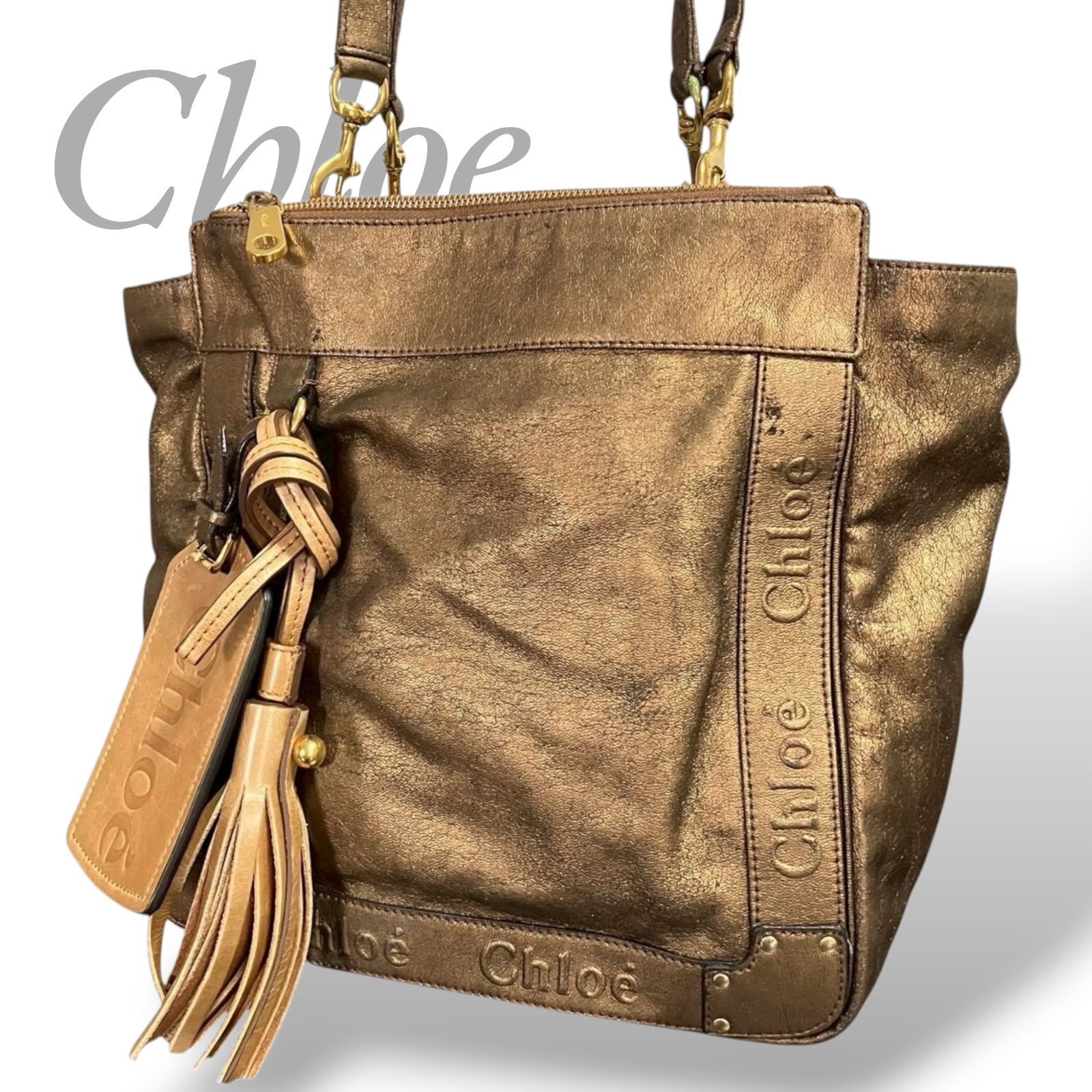 MY0545】【訳あり】Chloe クロエ エデン トートバッグ ハンドバッグ 