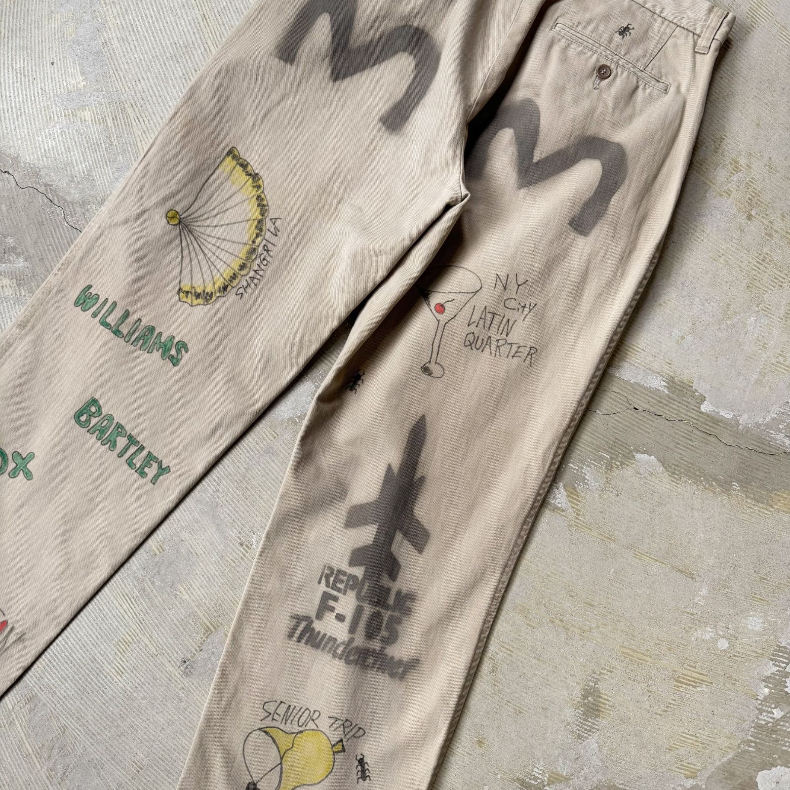 古着 HAND PAINTED ART STENCIL MEMORIAL PANTS / ハンド ペイント 