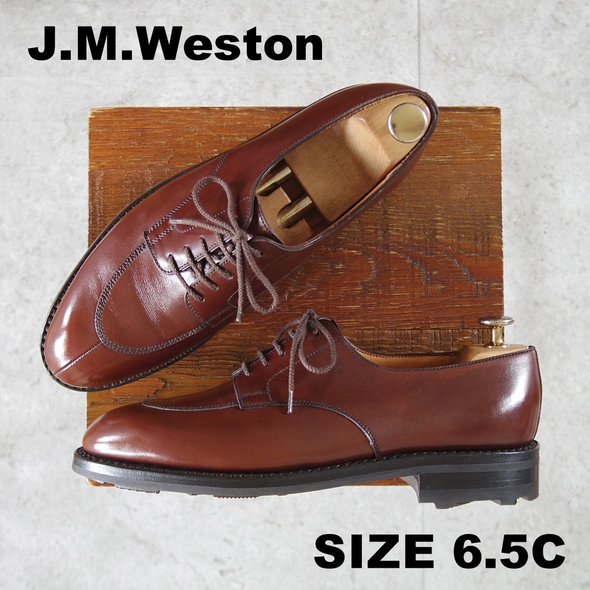 JMウエストン ハーフハント　Uチップ ブラウン 茶 シューズ 未使用☆J.M.ウエストン 6.5C【現行定価￥187,000-☆ハーフハント/598