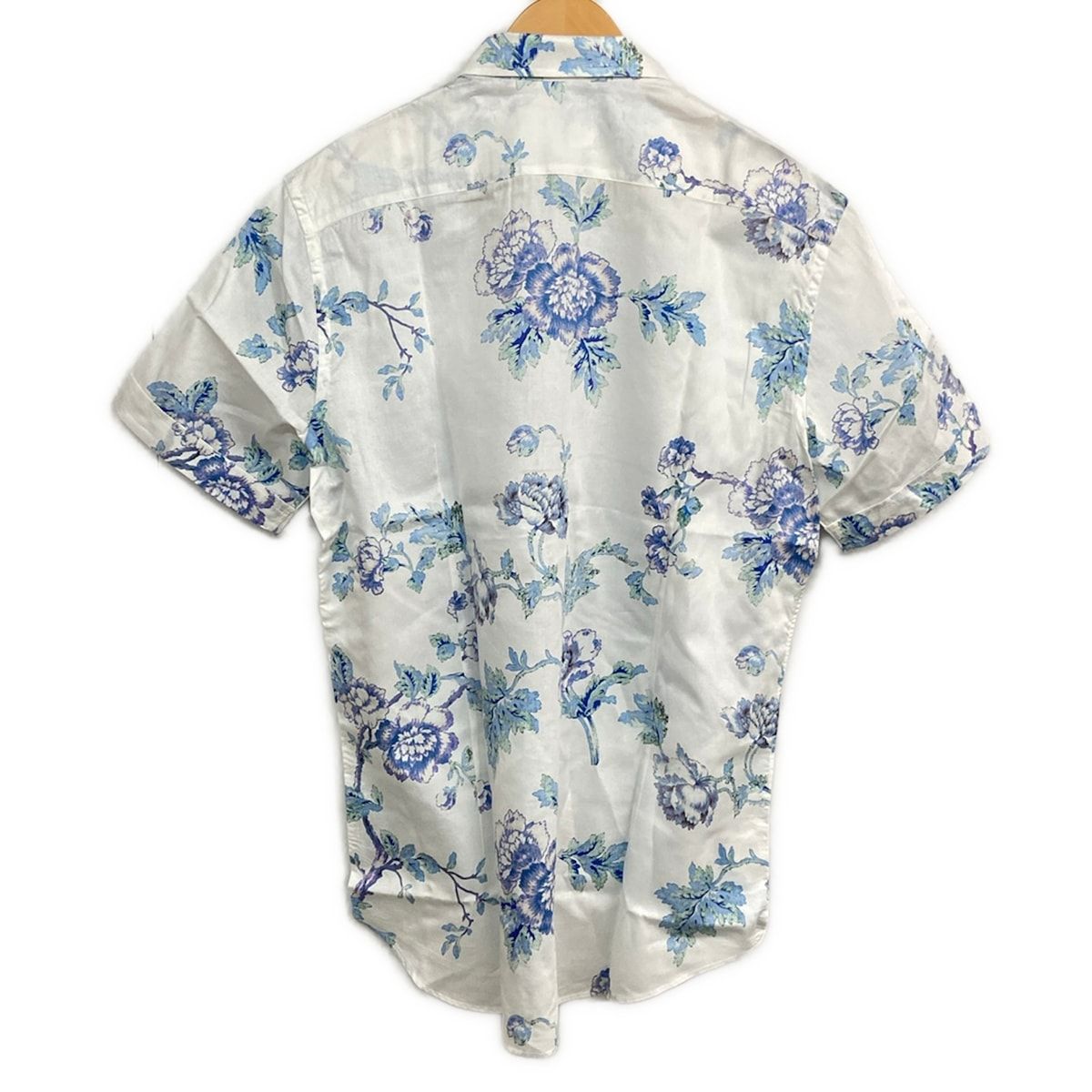 ETRO(エトロ) 半袖シャツ サイズ43 メンズ - 白×ブルー×マルチ 花柄
