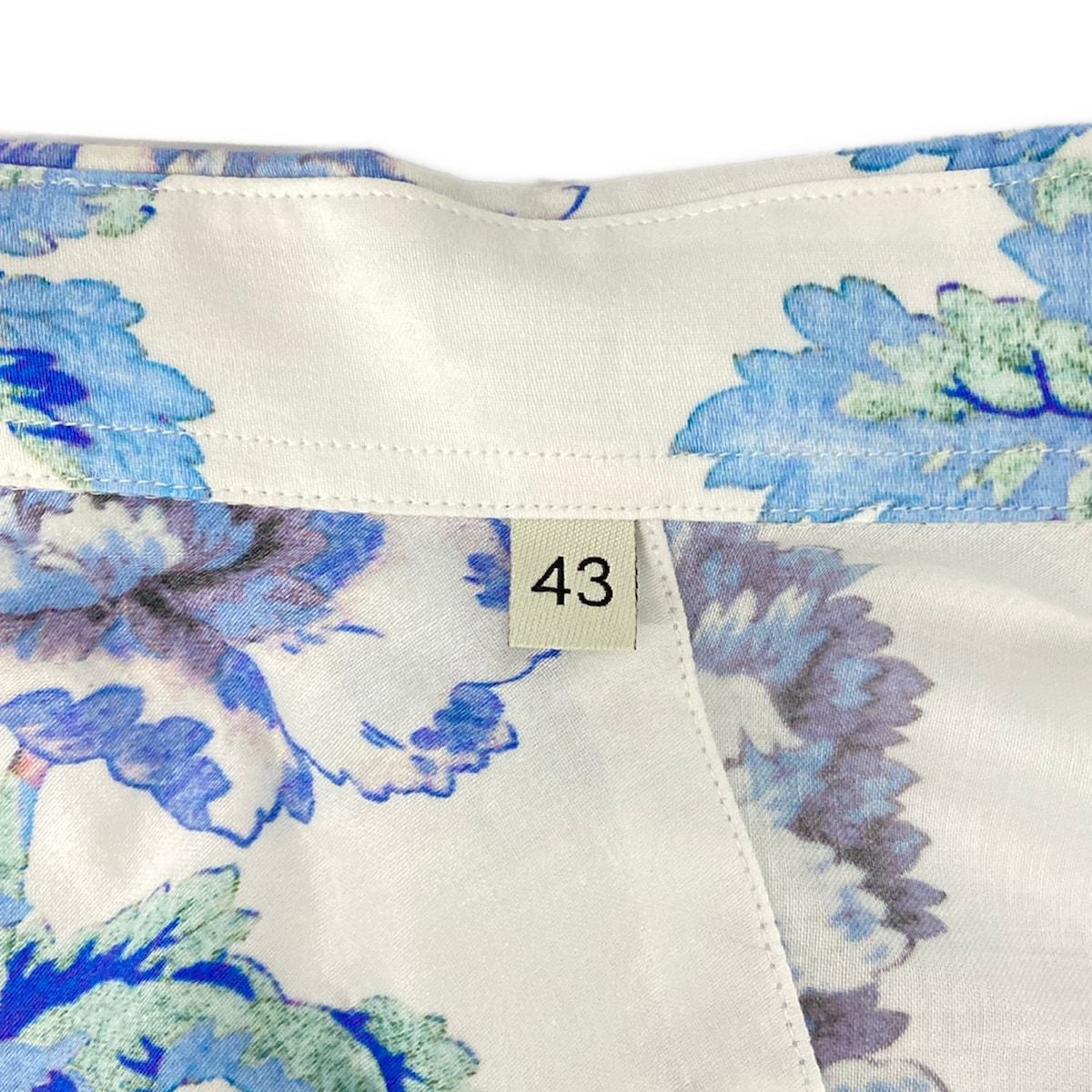 ETRO(エトロ) 半袖シャツ サイズ43 メンズ - 白×ブルー×マルチ 花柄