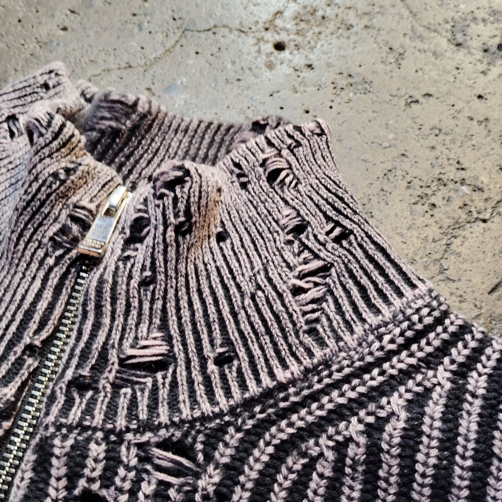 Maison Special Snow Wash Damaged Prime-Over Drivers Knit メゾン 