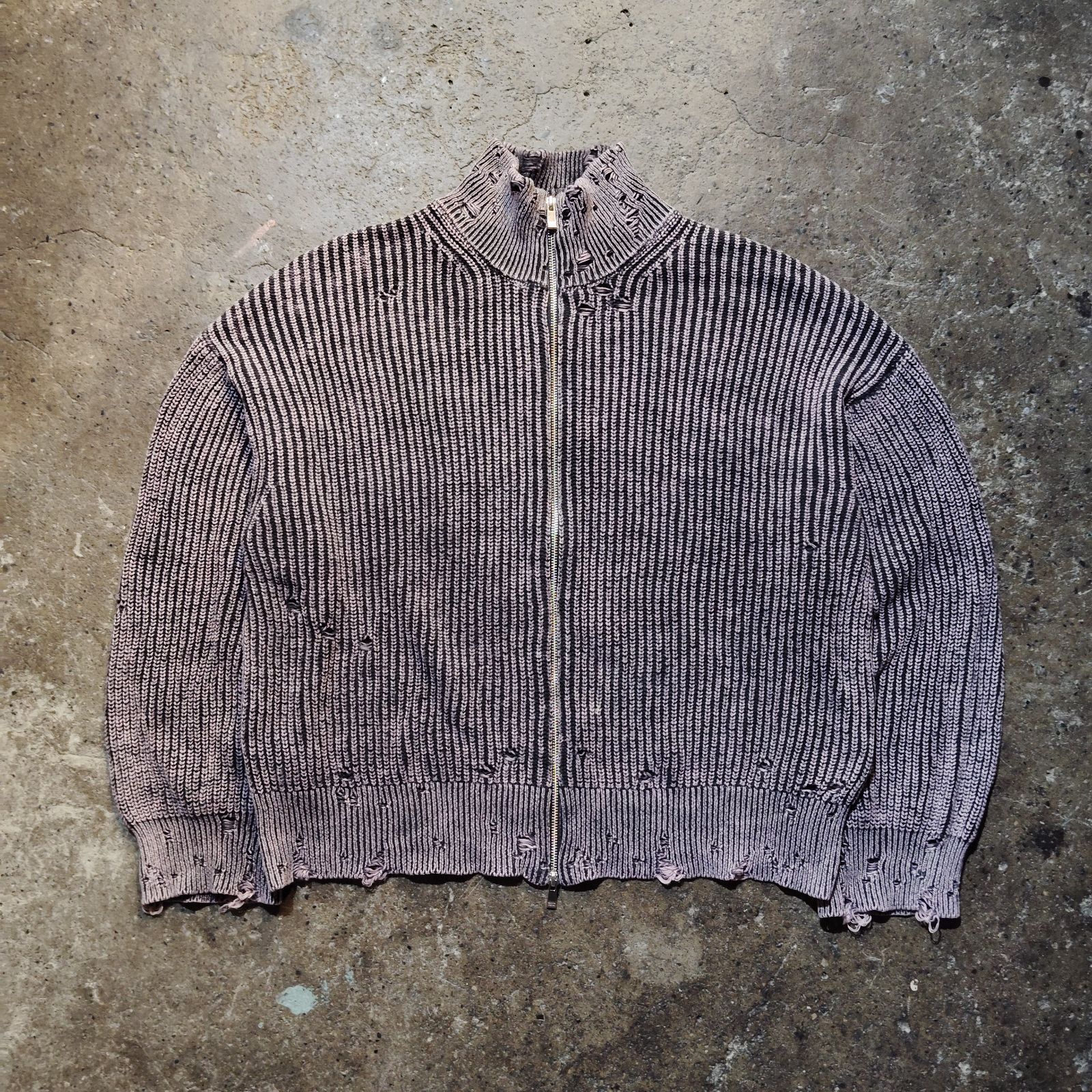 Maison Special Snow Wash Damaged Prime-Over Drivers Knit メゾン 