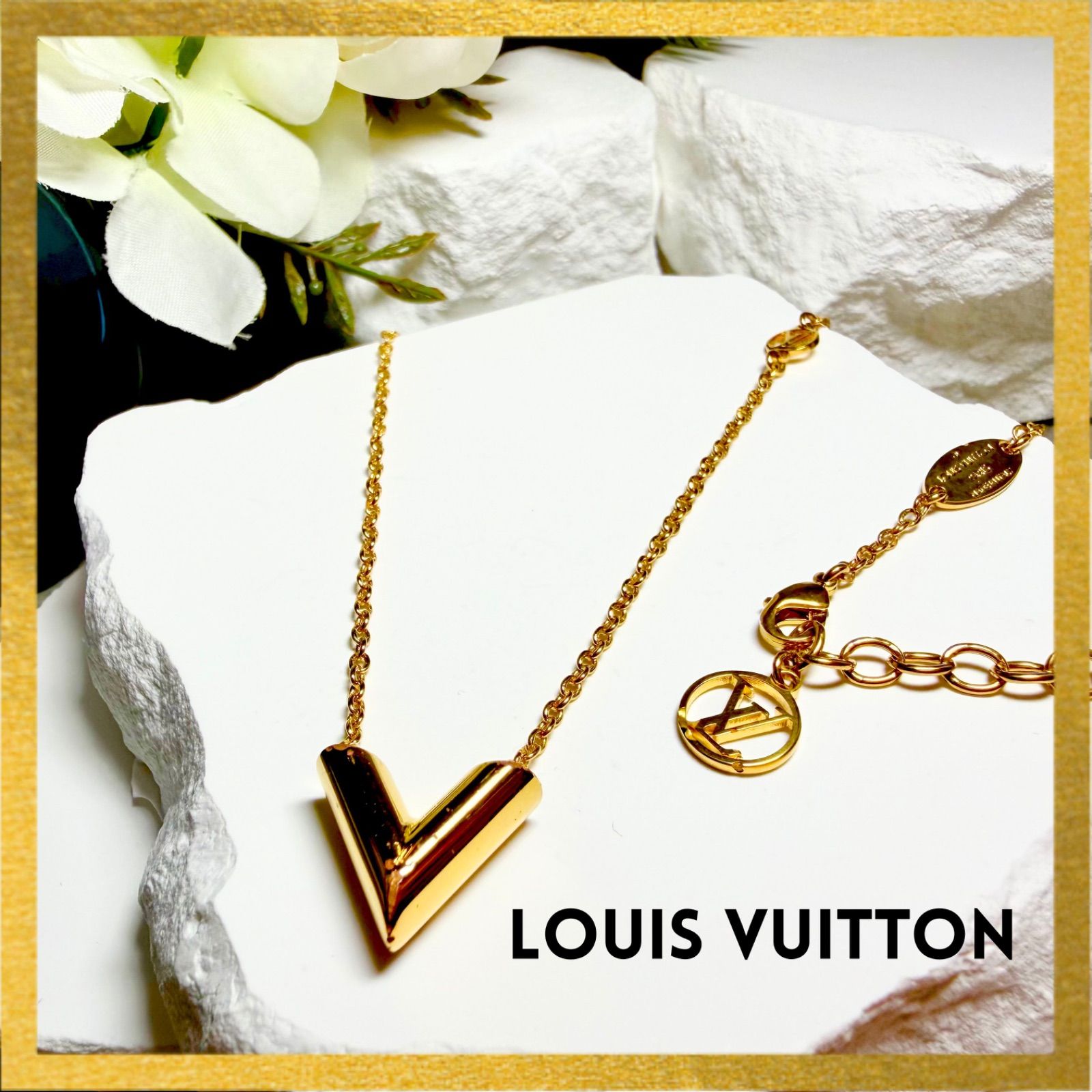 Louis Vuitton ゴールドネックレス LOUIS VUITTON ルイヴィトン エセンシャルV ゴールド ネックレス G2510