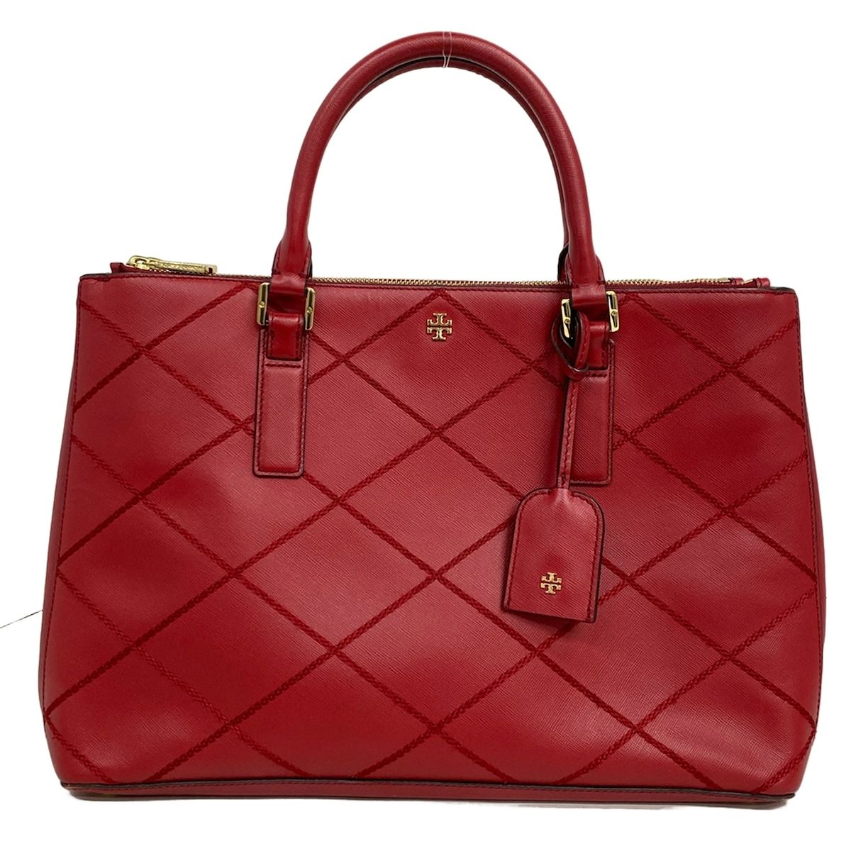 TORY BURCH(トリーバーチ) トートバッグ - レッド レザー - メルカリ