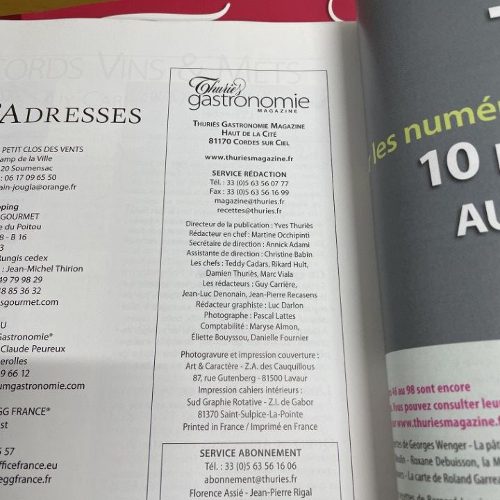 Thuries GASTRONOMIE Magazine4冊セット △01)【1点限り!】Thuries Gastronomie Magazine 4冊セット/イヴ