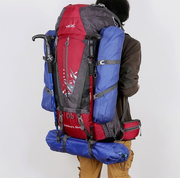 Brand New Mountaineering Rucksack Men's Rucksack Extra Large Capacity 85L Outdoor Water Repellent Backpack Disaster Prevention Excursion Camping MLCRF