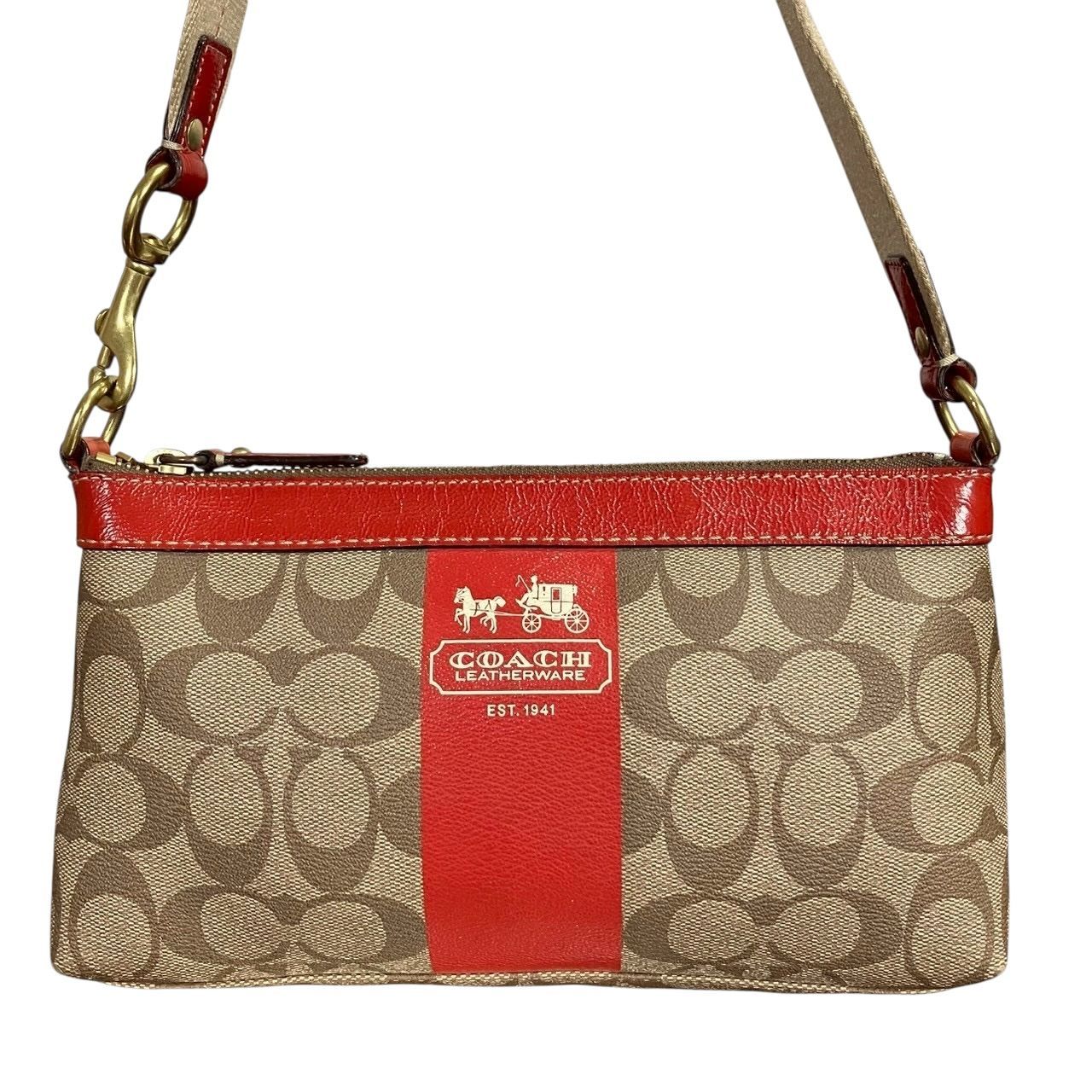 MY0577】COACH コーチ ワンショルダーバッグ ヘリテージ クロスボディ