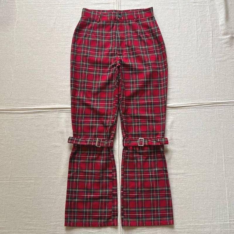 90s タータンチェック 変形 ワイドレッグ テクノ カーゴ ボンテージパンツ 90's TIGER OF LONDON ボンテージパンツ punk チェック - メルカリ