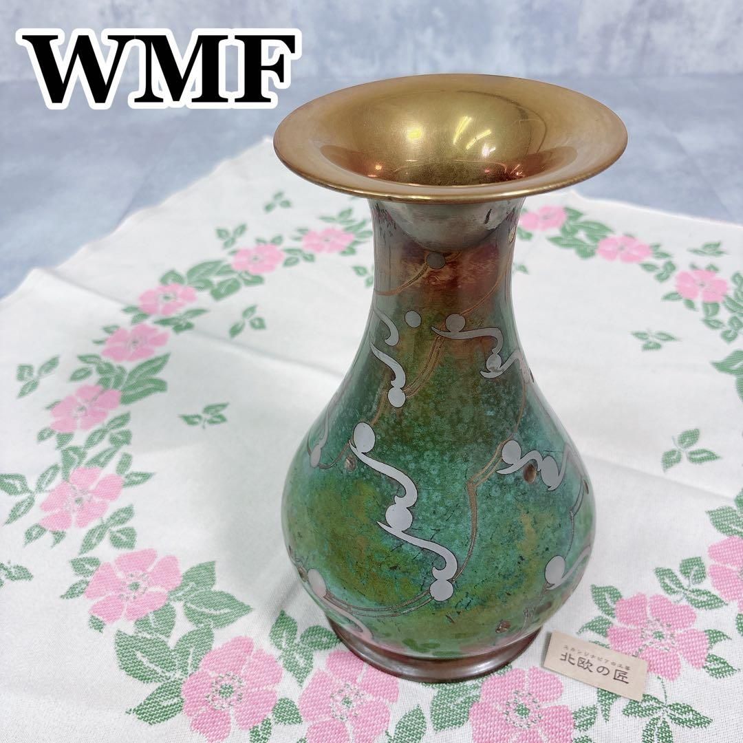 S194 WMF ヴェーエムエフ 花瓶 イコラ 金属工芸品 エナメル彩色 ドイツ S194 WMF ヴェーエムエフ 花瓶 イコラ 金属工芸品 エナメル彩色 ドイツ