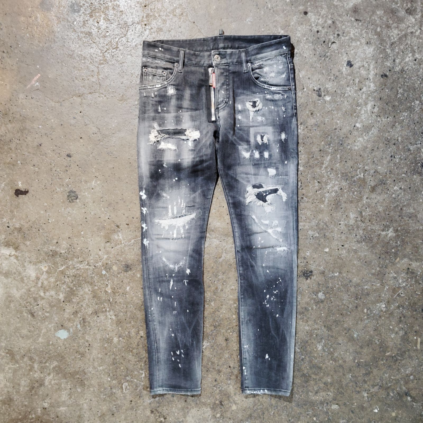 Dsquared2 21aw Skater Jean 44 ブラック ダメージ加工 ペイント加工 
