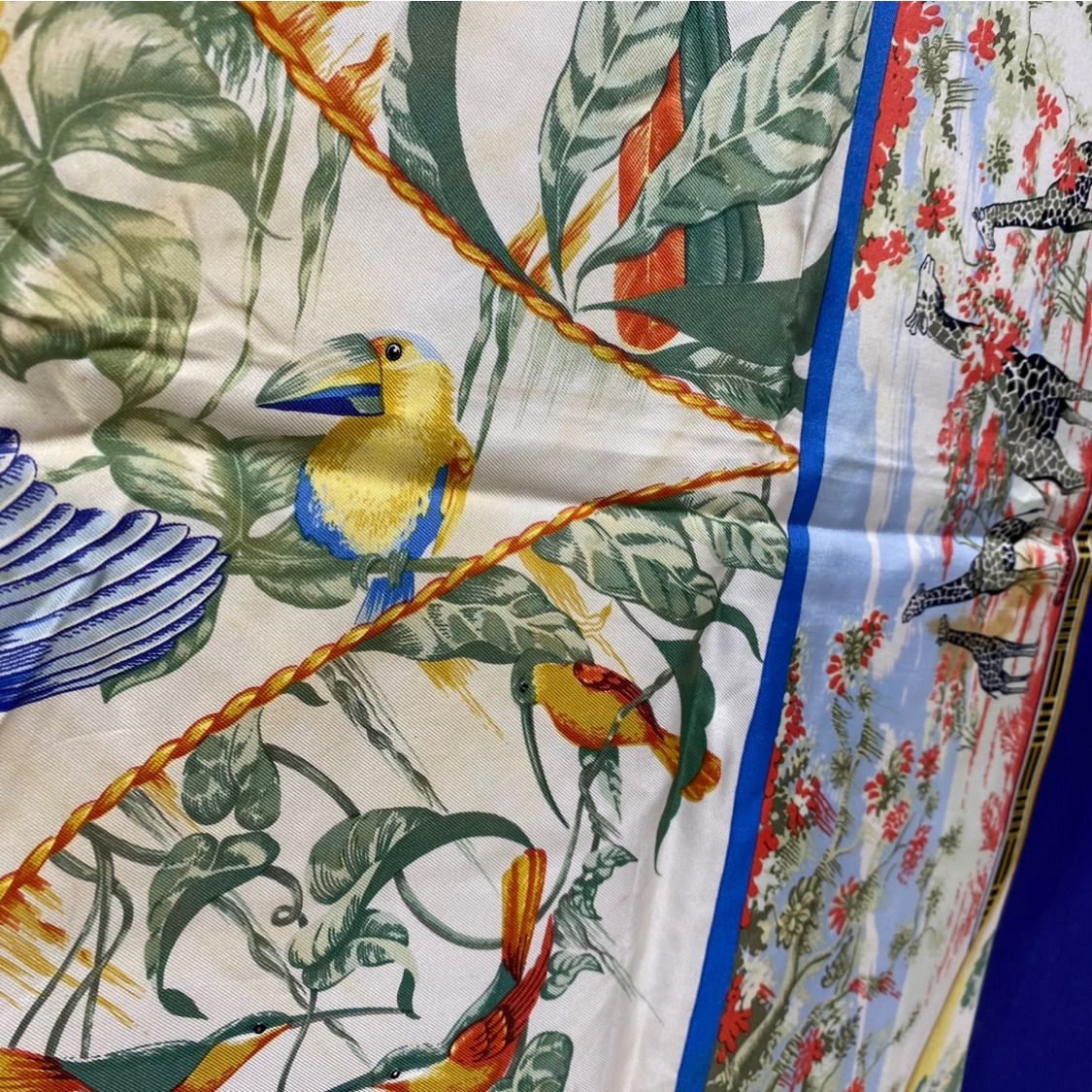エルメス カレ90 TROPIQUES シルクスカーフ トロピカル ブルー HERMES