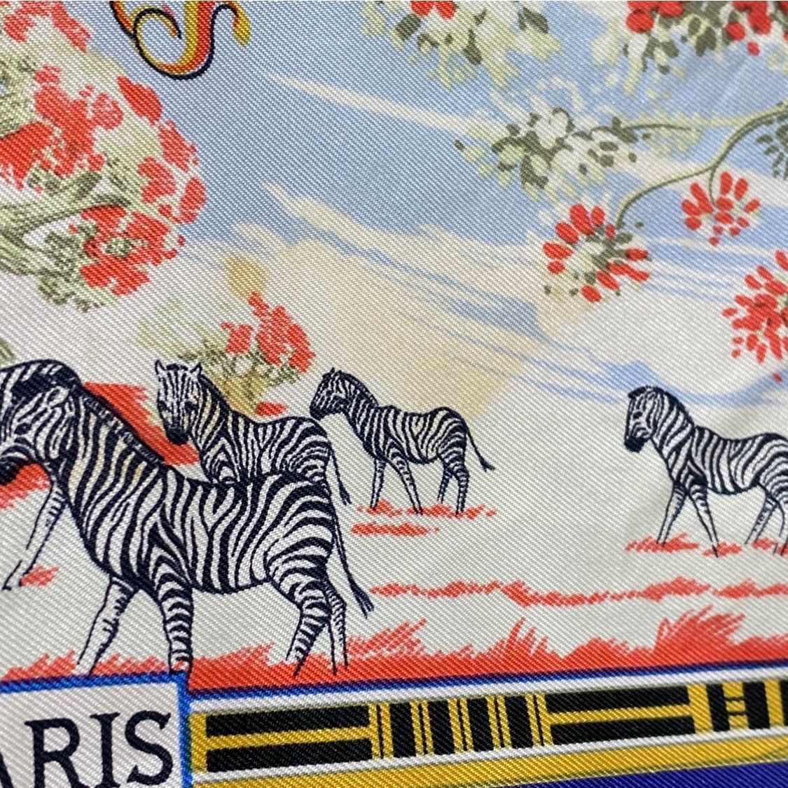 エルメス カレ90 TROPIQUES シルクスカーフ トロピカル ブルー HERMES