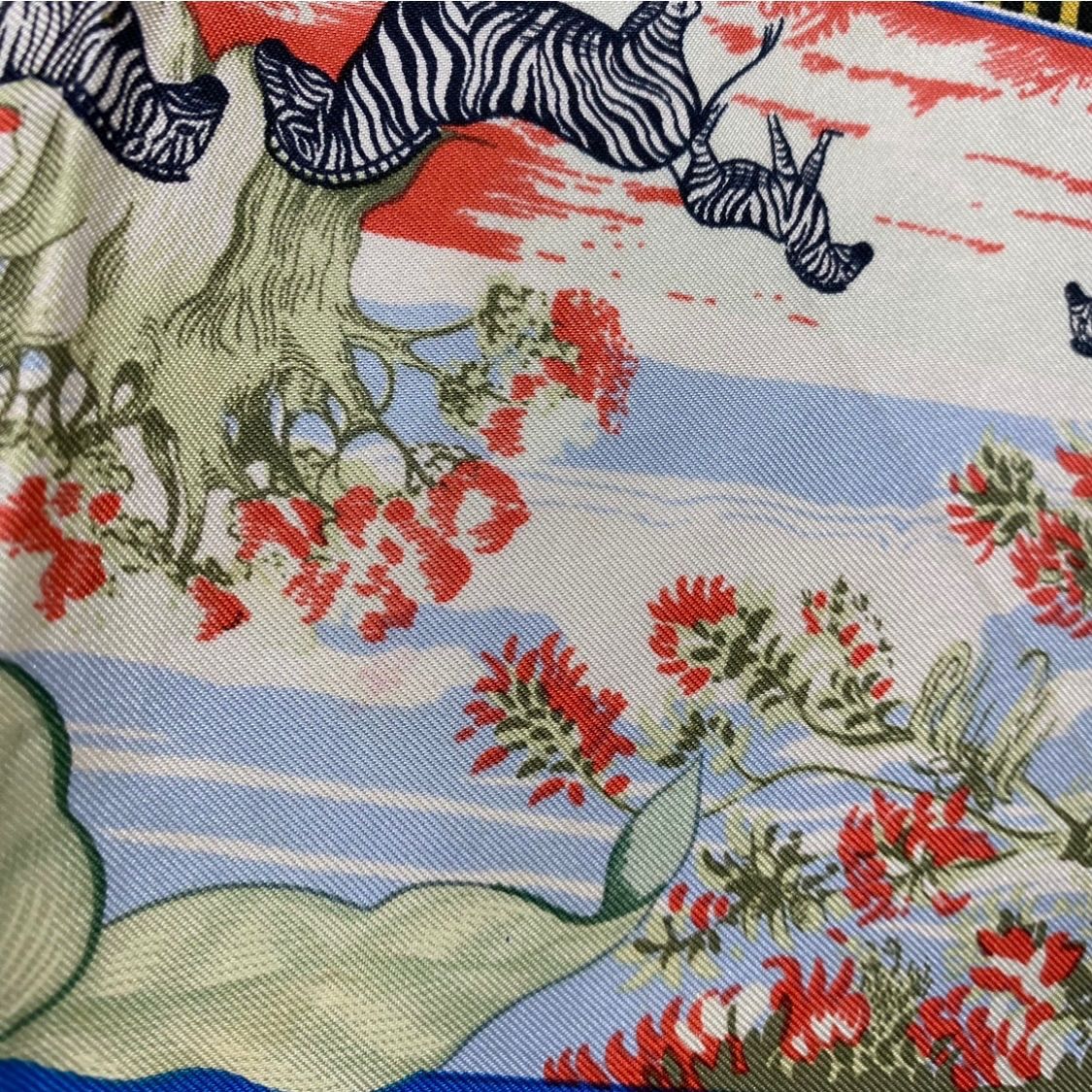 エルメス カレ90 TROPIQUES シルクスカーフ トロピカル ブルー HERMES