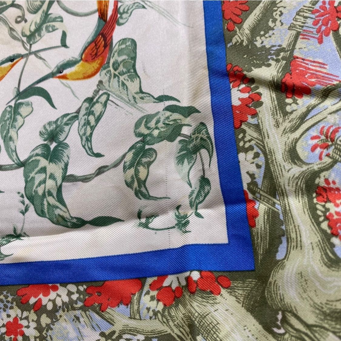 エルメス カレ90 TROPIQUES シルクスカーフ トロピカル ブルー HERMES