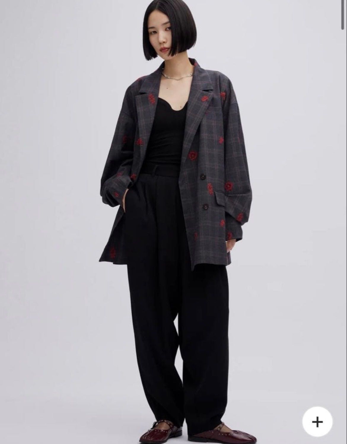 新品 AMERI CHECK FLOWER PAPA JACKET ジャケット アメリヴィンテージ