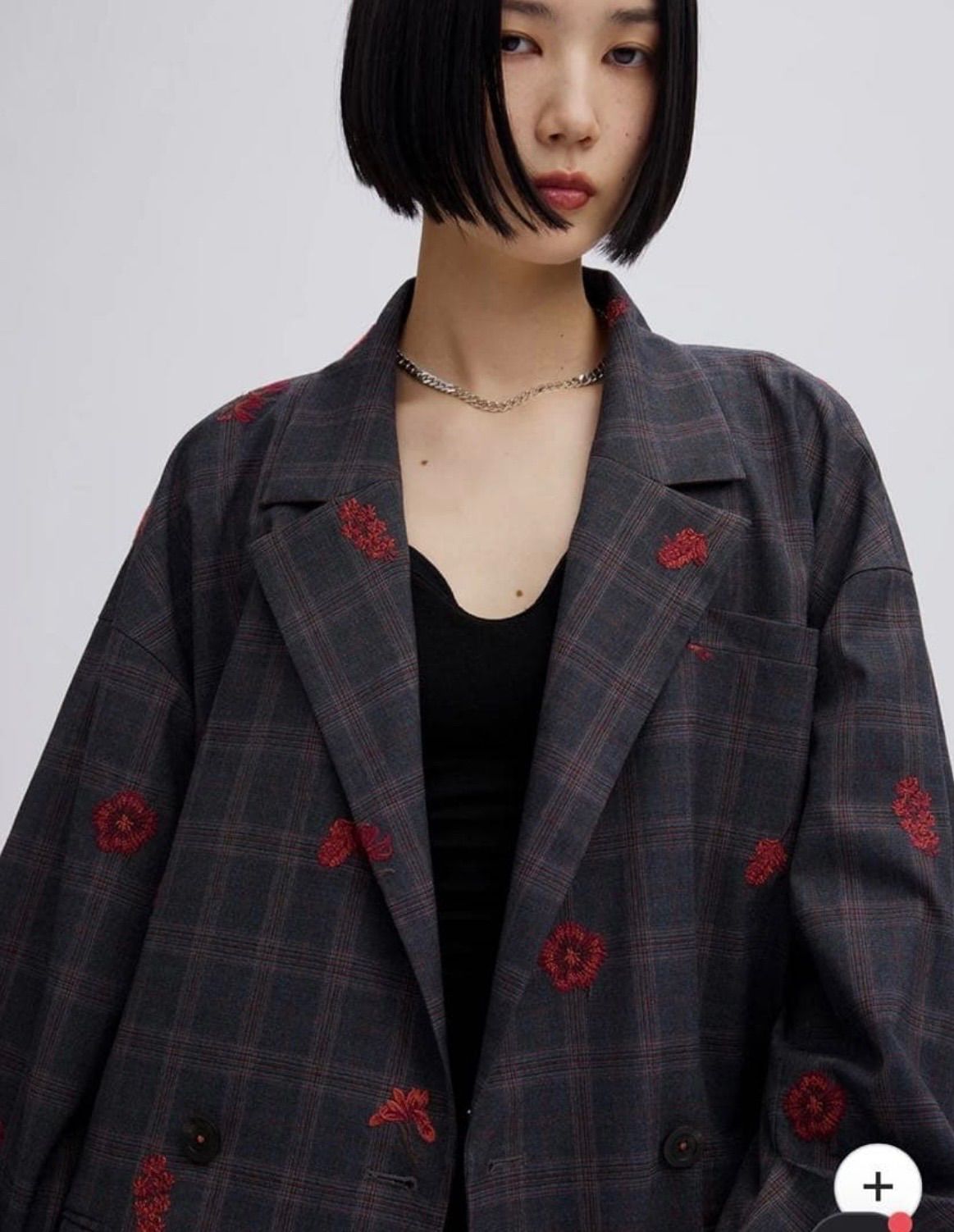 新品 AMERI CHECK FLOWER PAPA JACKET ジャケット アメリヴィンテージ