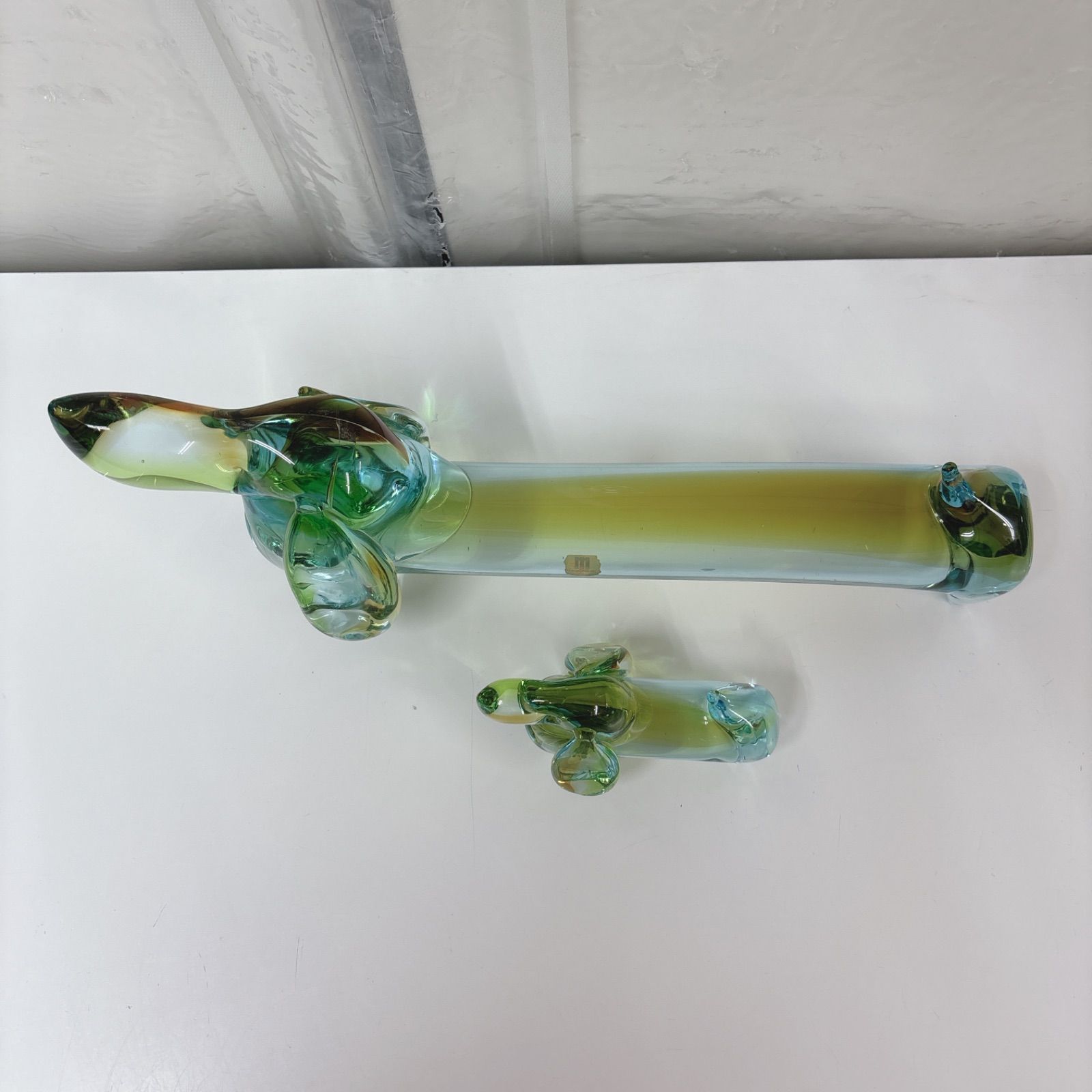 I662 ? 美品♪ Multi Glass ダックスフント 置物2個セット 