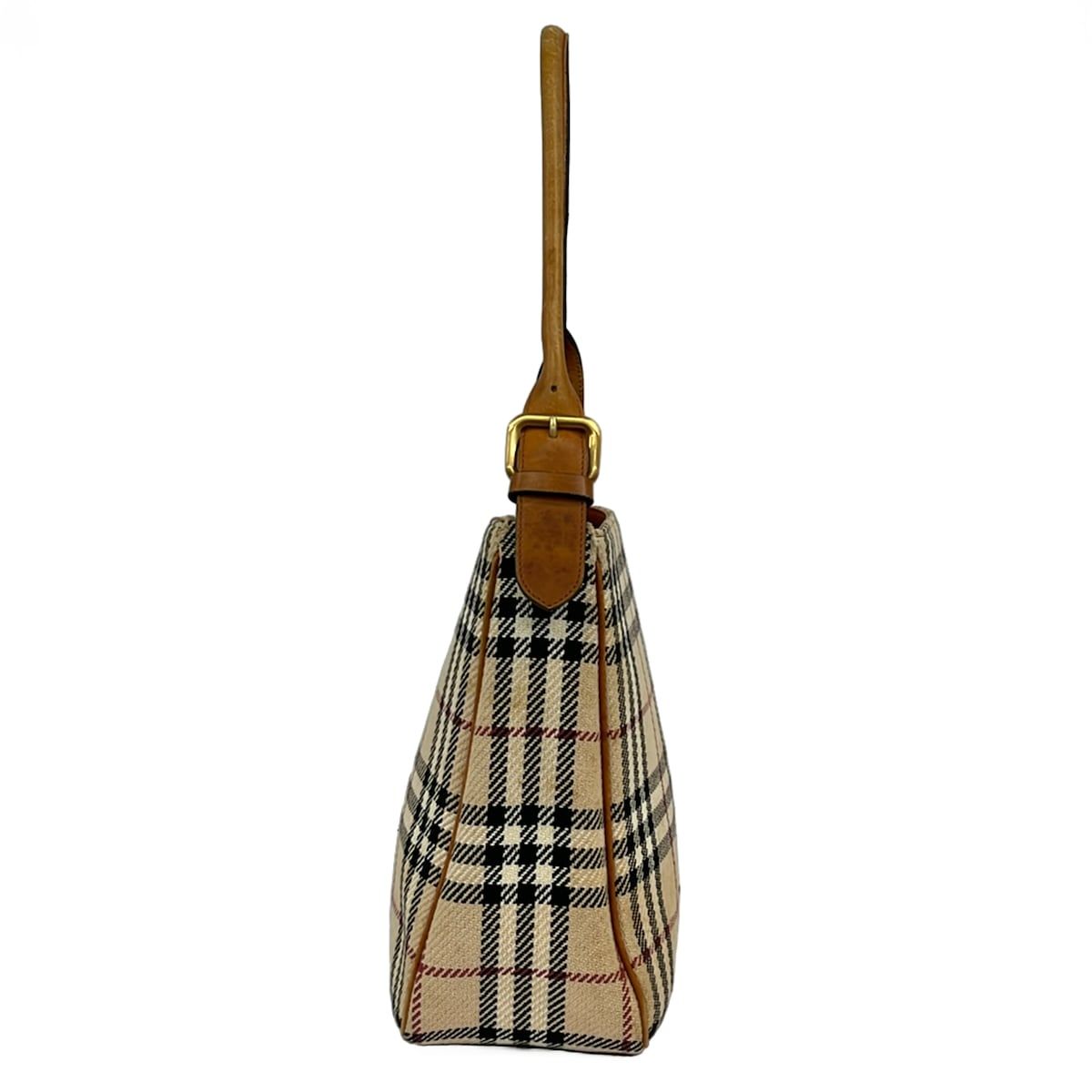 BURBERRY/Burberry(バーバリー) ショルダーバッグ - ベージュ×ダークネイビー×マルチ チェック柄 レザー BURBERRY/Burberry(バーバリー) ショルダーバッグ - ベージュ×ダーク