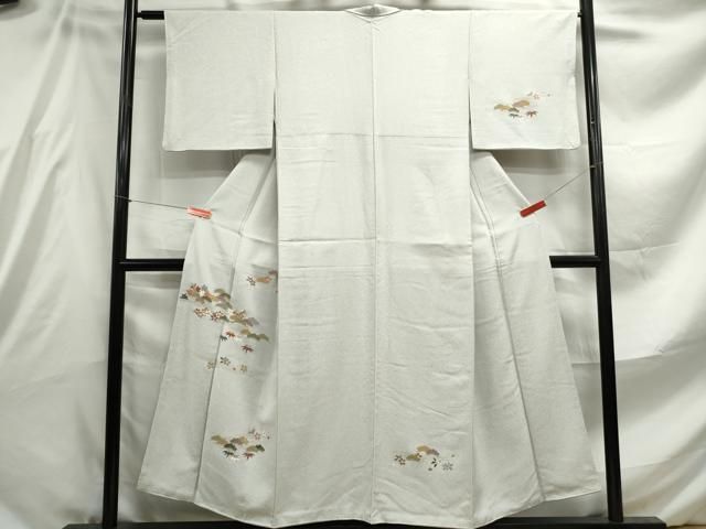 平和屋着物●極上　色無地　麹塵色　松竹梅草花地紋　逸品　未使用　CZAA5282s6 楽天市場】平和屋本店□極上 染色作家 寺島利男 訪問着 胡蝶蘭 紅檜皮