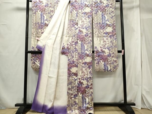 平和屋着物●豪華振袖　色無地　ディープロイヤルパープル色　正絹　逸品　DABC3809az 平和屋着物□豪華振袖 草花文 金彩 正絹 逸品 CABF6528ou - メルカリ