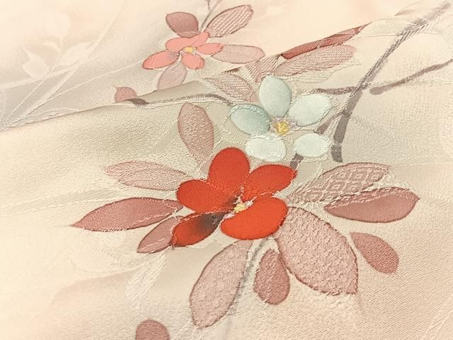 平和屋着物●上質な小紋　地紋起こし　枝花文　暈し染め　正絹　逸品　AABG8008cs 平和屋着物○上質な小紋 地紋起こし 枝花文 暈し染め 正絹 逸品