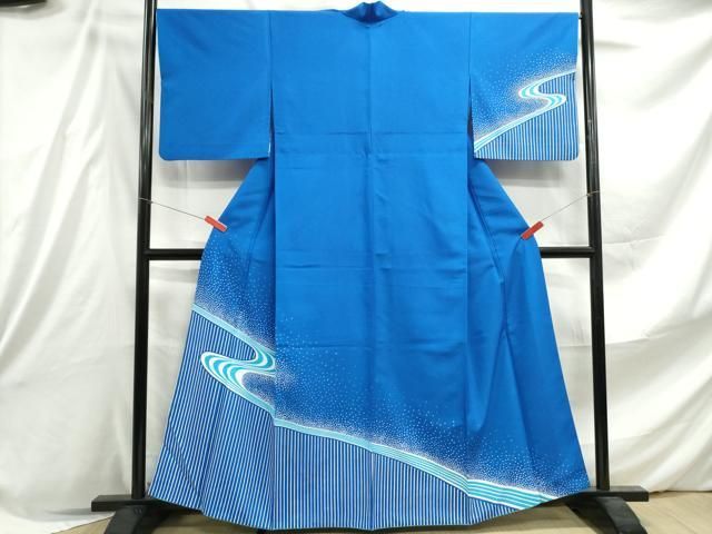 平和屋着物□訪問着 霞流水文 背抜き仕立て 洗える着物 DABE8873qa