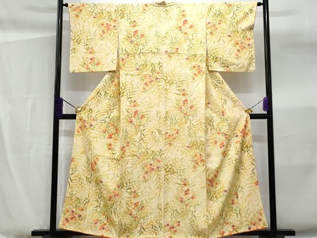 平和屋着物▽上質な小紋　単衣　草花文　正絹　逸品　CAAT6611xi 平和屋着物□上質な小紋 霞花文 正絹 逸品 AABI3949sxの通販 by 平和屋
