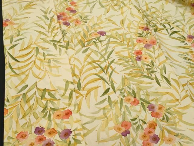 平和屋着物▽上質な小紋　単衣　手描き　草花文　正絹　逸品　AABD0375fy 平和屋着物□上質な小紋 手描き 草花文 正絹 逸品 CABF6937fb - メルカリ