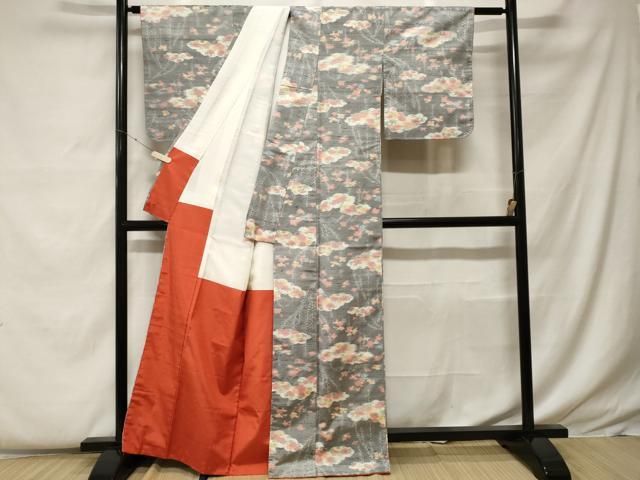 平和屋着物■上質な紬　雲取り草花文　正絹　逸品　CABF9334ev 平和屋着物□上質な紬 雲取り草花文 正絹 逸品 CABF9334ev - メルカリ