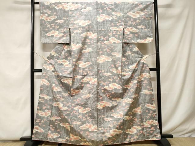 平和屋着物■上質な紬　雲取り草花文　正絹　逸品　CABF9334ev 平和屋着物□上質な紬 雲取り草花文 正絹 逸品 CABF9334ev - メルカリ