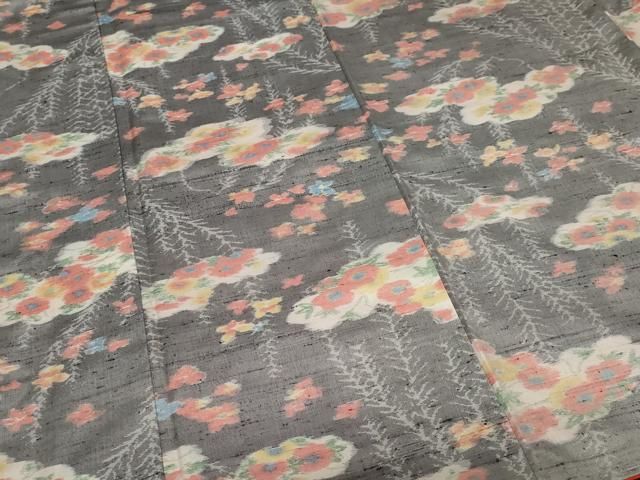 平和屋着物■上質な紬　雲取り草花文　正絹　逸品　CABF9334ev 平和屋着物□上質な紬 雲取り草花文 正絹 逸品 CABF9334ev - メルカリ