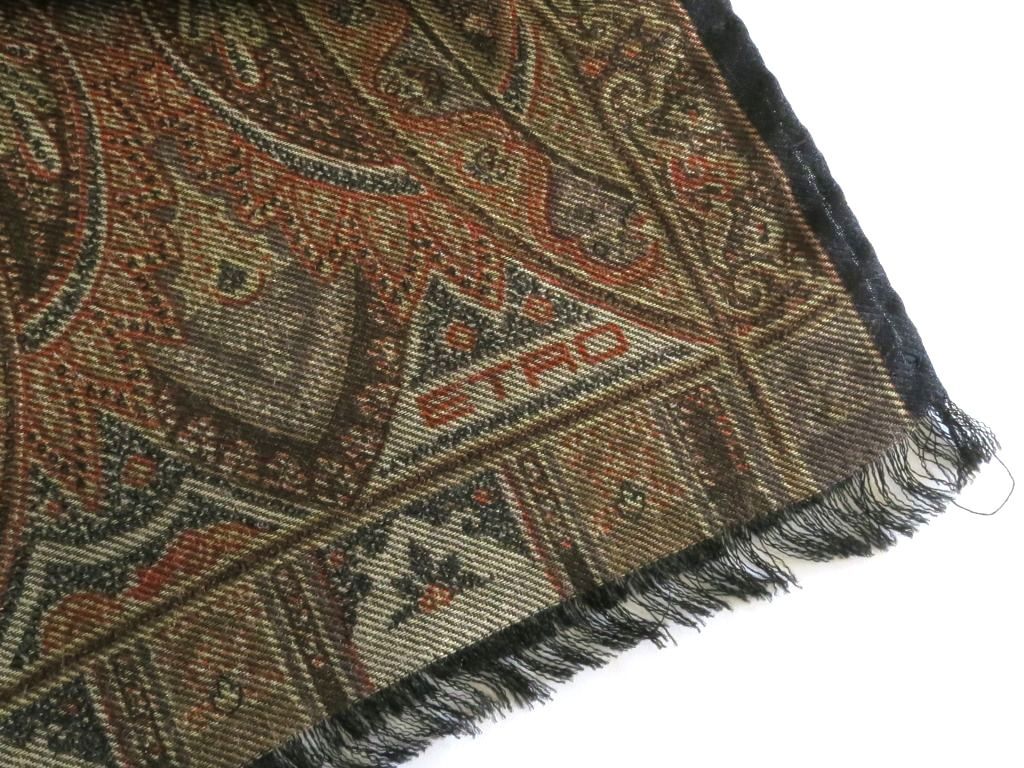 231326】ETRO エトロ ペイズリー柄 ストール ブラック|オレンジ - メルカリ