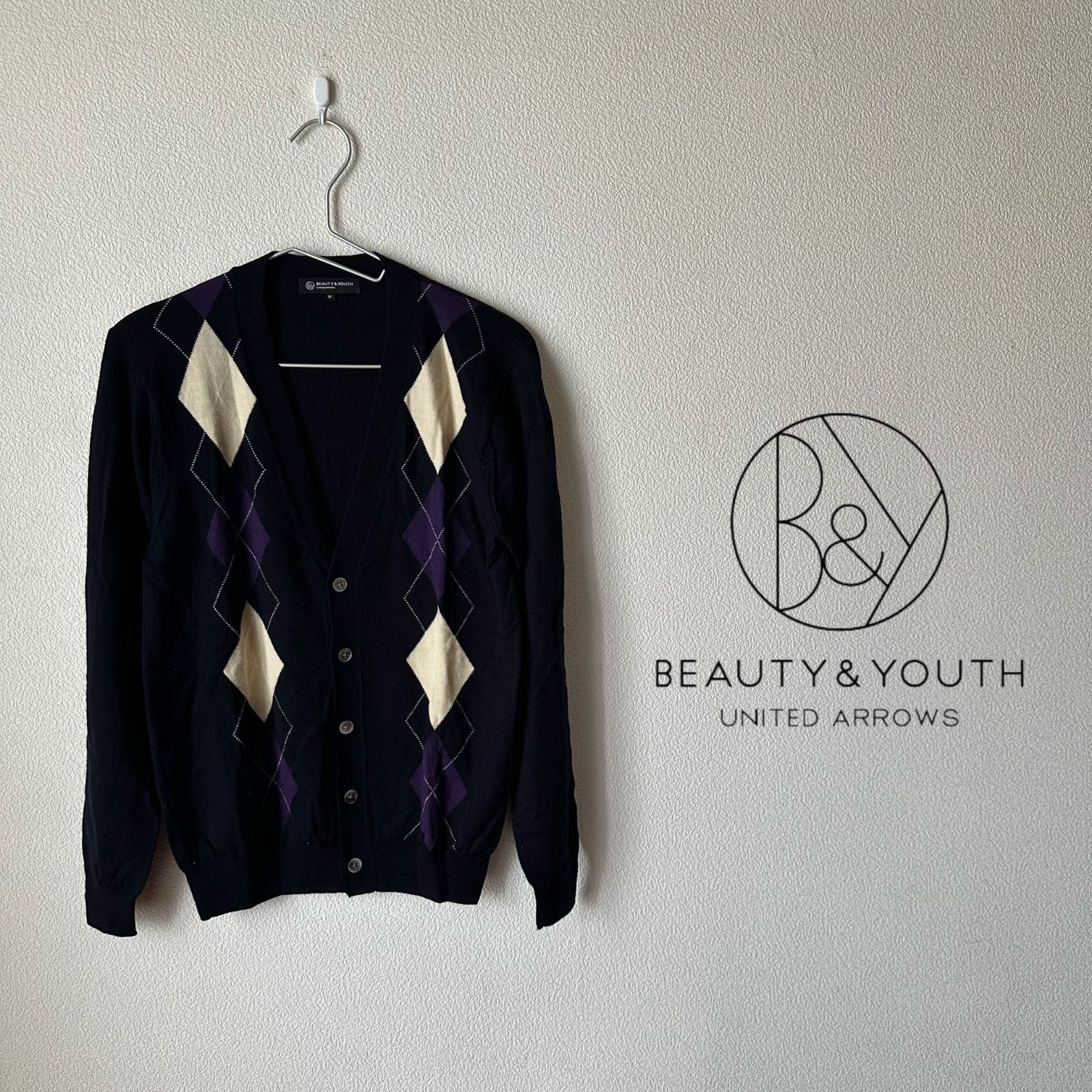 USED【BEAUTY&YOUTH】Cardigan / NVY / M - メルカリ