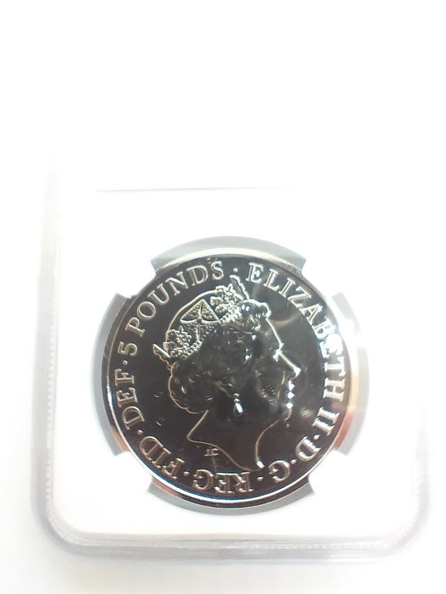 NGC MS69 DPL 2022年 イギリス 5PD 女王 チューダー 獣 イングランドの