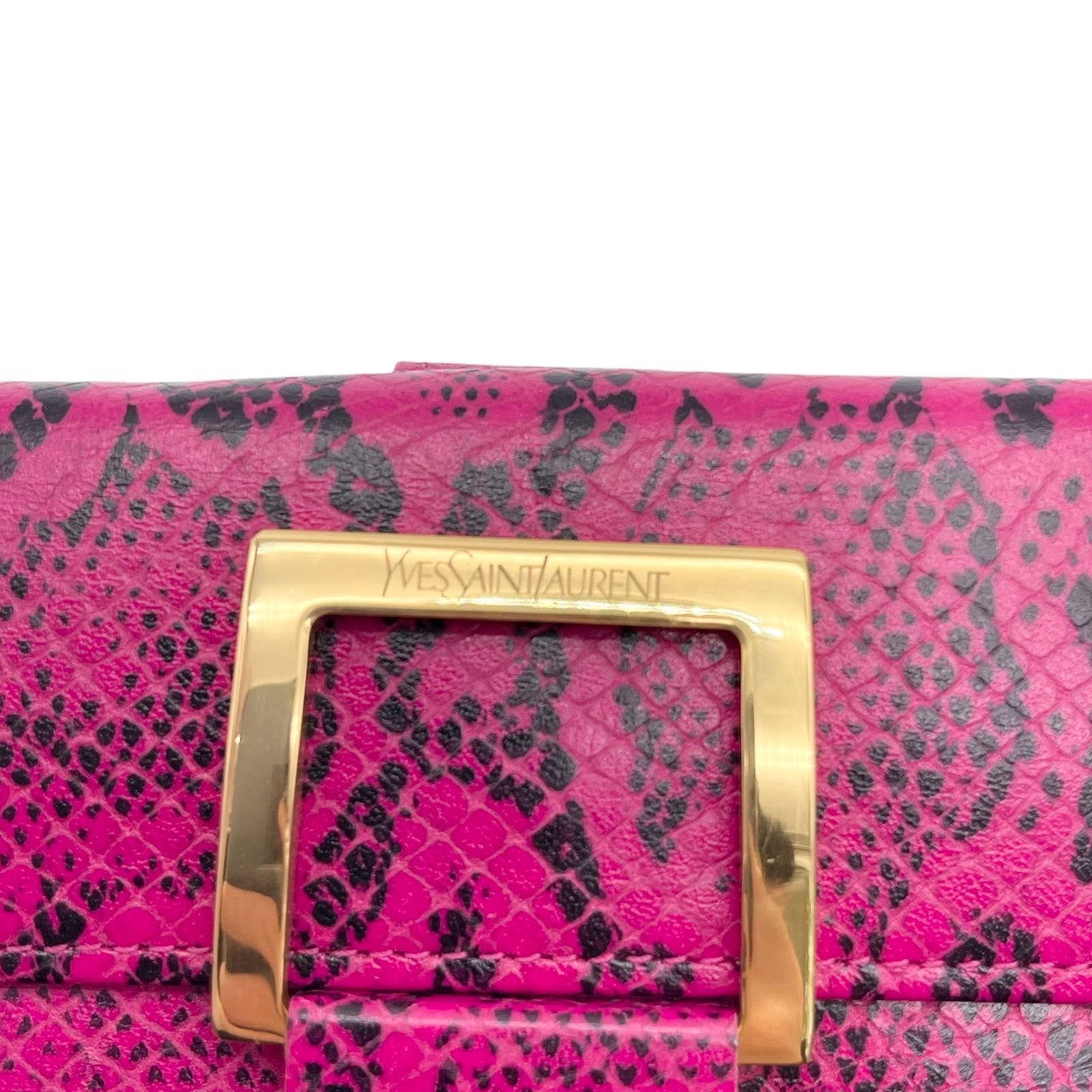 YSL ピンクレザー二つ折り財布 SAINT LAURENT （美品）サンローラン YSL コンパクト ウォレット