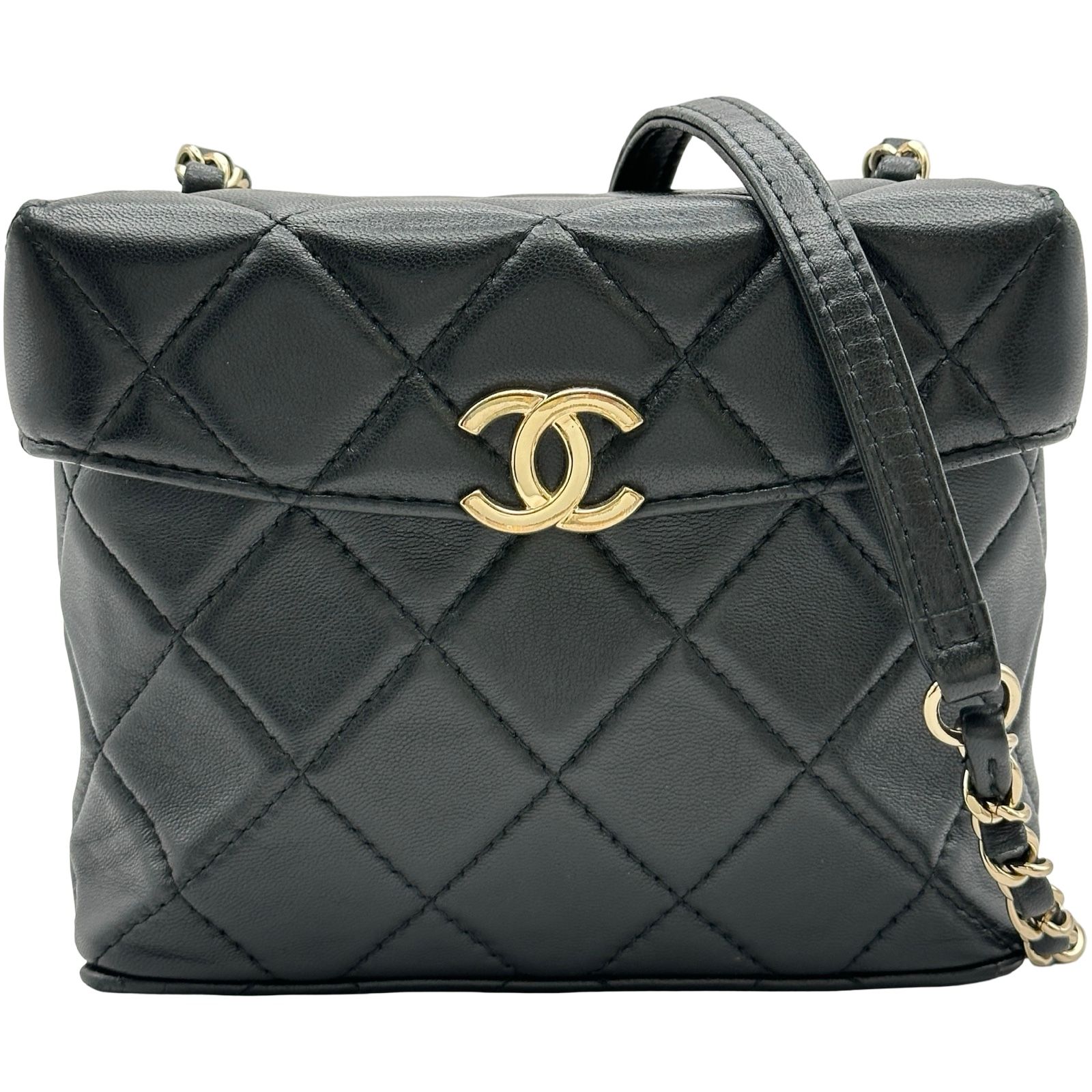 シャネル  AS2877 スモールボックス ラムスキンチェーンショルダーバッグ レディース シャネル CHANEL スモールボックスバッグ AS2877 ブラック/ゴールド