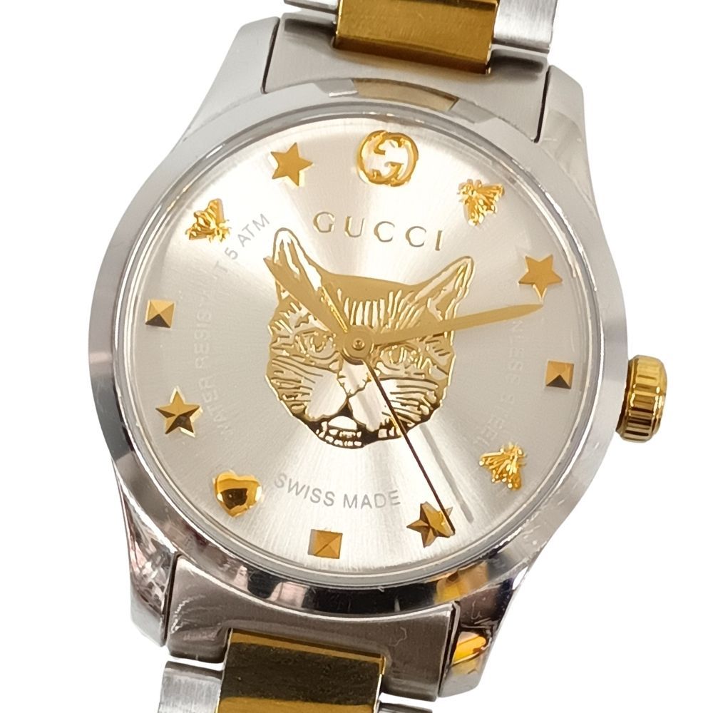 GUCCI グッチ 126.5 Gタイムレス キャット クォーツ レディース 腕時計 