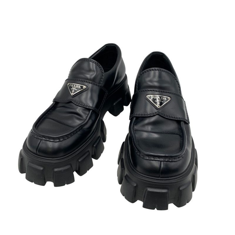 中古品】 PRADA プラダ 2DE129 モノリス ブラッシュドレザー