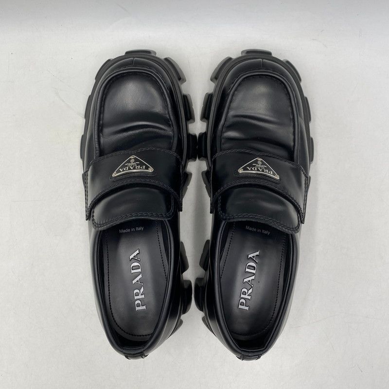 中古品】 PRADA プラダ 2DE129 モノリス ブラッシュドレザー