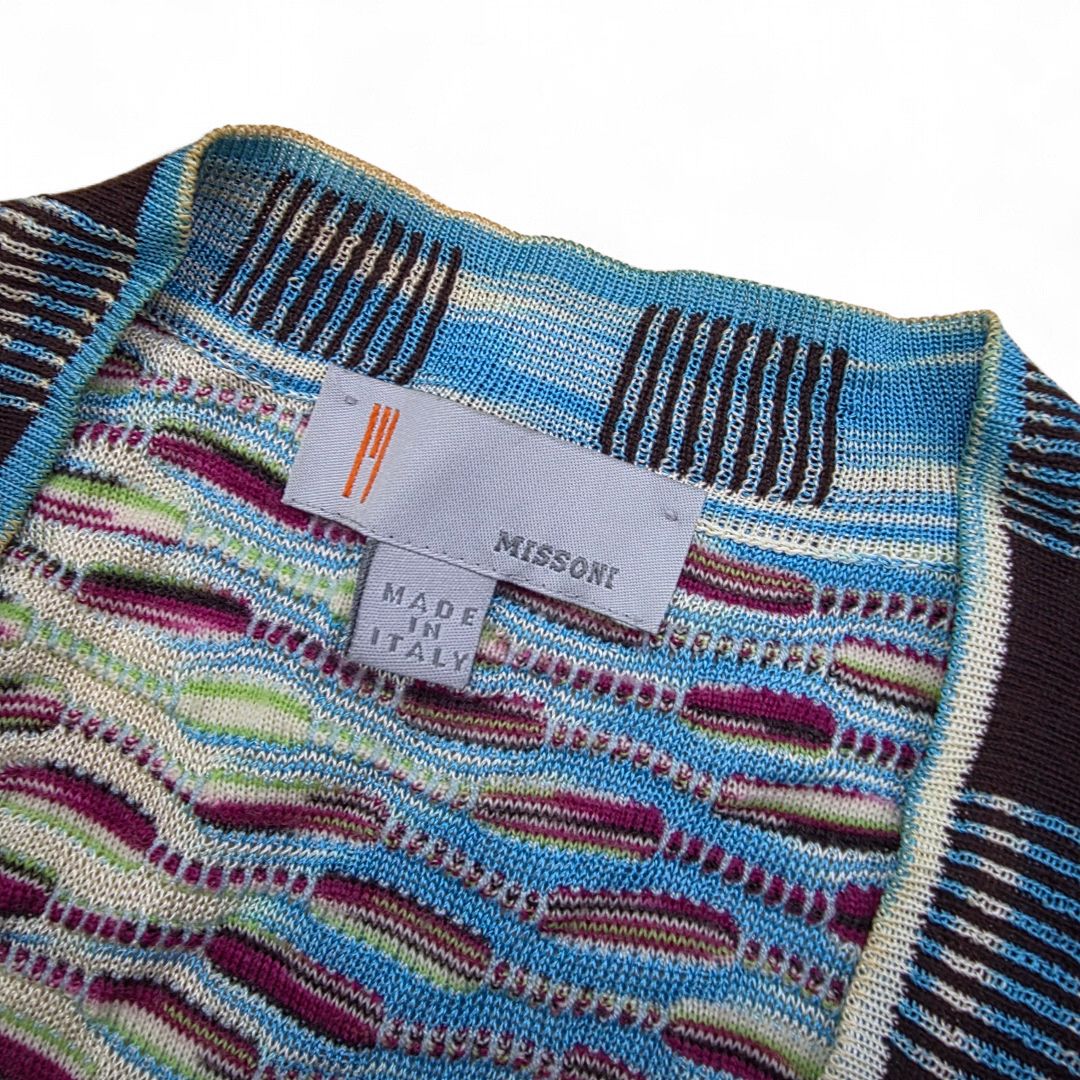 MISSONI ミッソーニ カーディガン 総柄 透かし編み Vネック イタリア製