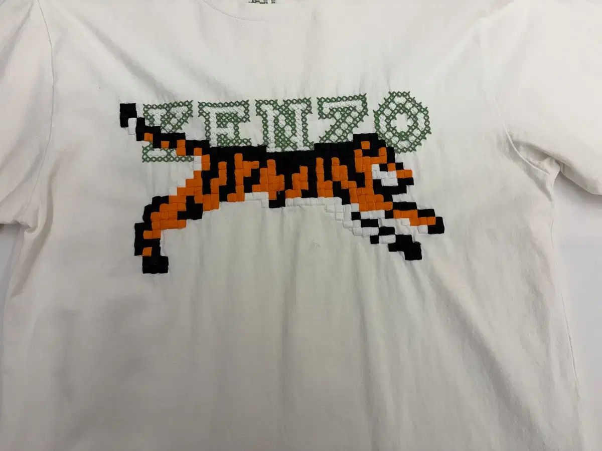 L KENZO ケンゾー 白 タイガー 刺繍 Tシャツ